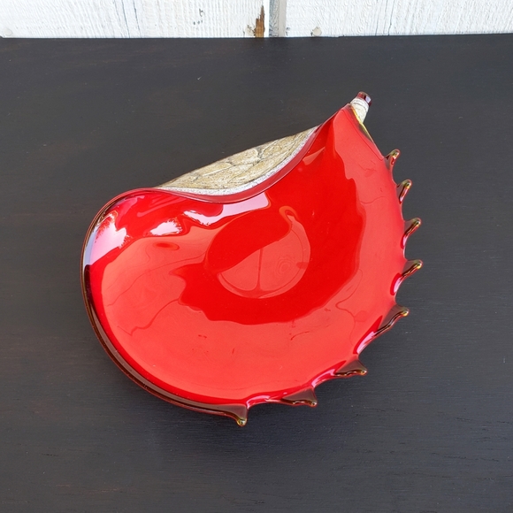 Vintage Hand Blown Glass Sea Shell Dish - Picture 4 of 7